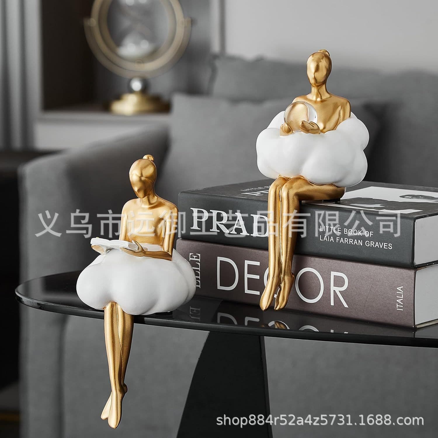 Cross-border Creative Design Cloud Girl Living Room Car Desktop Figure Ornament Ballet Dance Studio Influencer Store Decoration