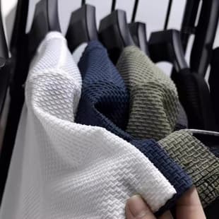Summer Ice-Silk Thin Short-Sleeve T-Shirt for Men, Loose Waffle-Knit Crew Neck, Trendy Ins Style Top, Dropshipping Available