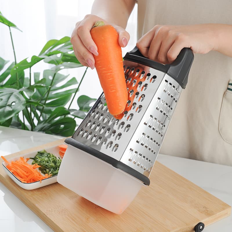 Kitchen Gadget Four-Sided Grater Potato Grater with Storage Box for Fruits and Vegetables