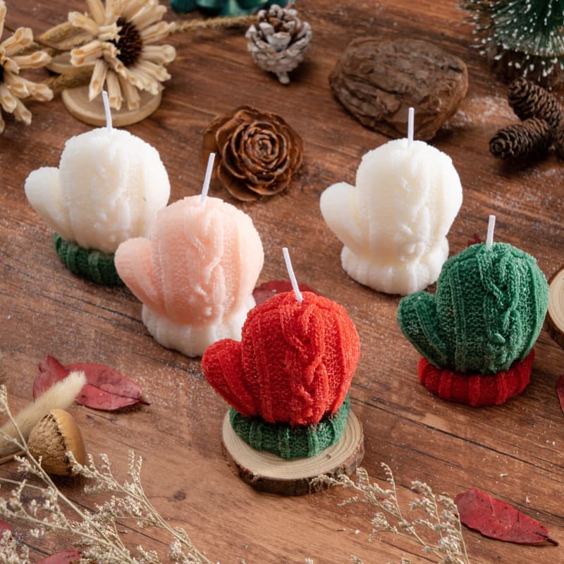 Christmas Mini Woolen Gloves Shaped Scented Candle Small Souvenir Gift Christmas Atmosphere Decorative Scented Candle