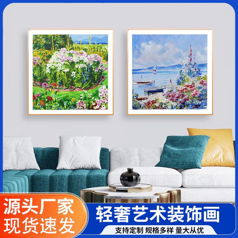 Monet Living Room Countryside Landscape Oil Painting Artistic Atmosphere High-end Modern Dining Room Bedroom Decor Mural