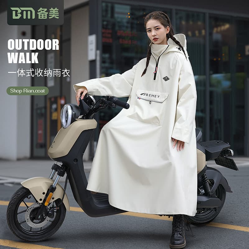 New Electric Scooter Raincoat Single Person Thickened Extended Raincoat Cycling Electric Vehicle Anti-Float Motorcycle Rain Poncho
