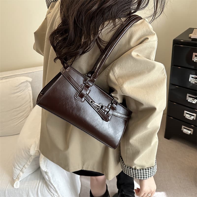 Cross-Border Retro Large-Capacity Underarm Bag Women's 2025 New Autum Shoulder Bag Satchel Commuter Bos Bag