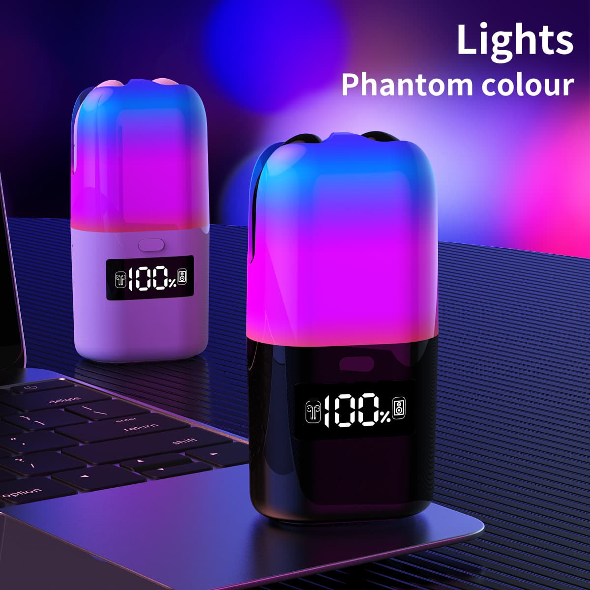 Cross-Border New Bluetooth Desktop Speaker TF23 BOX, with Headphone Colorful Light Effects, Hands-Free Calling, HiFi Sound Quality
