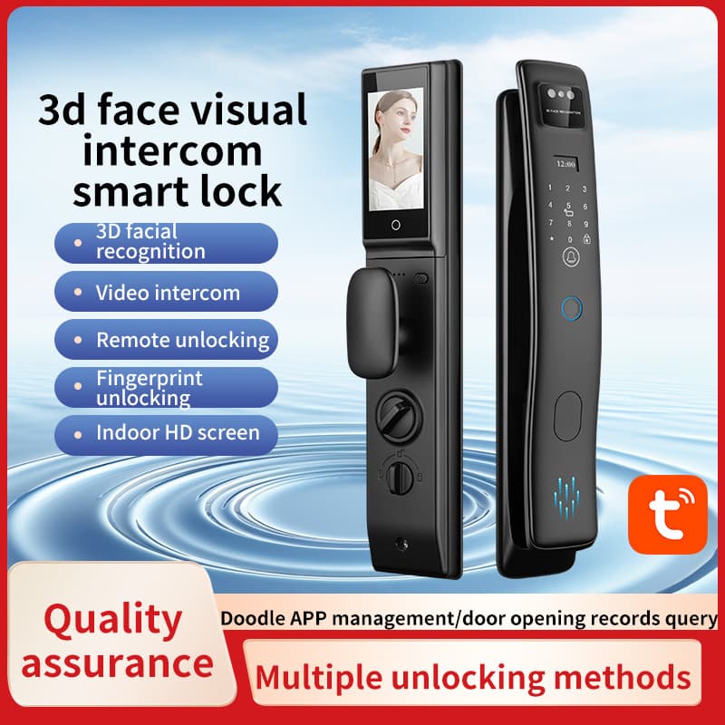 S958max Tuya Smart Lock Large Screen Intercom Fingerprint Password Card Multi-function Door Lock