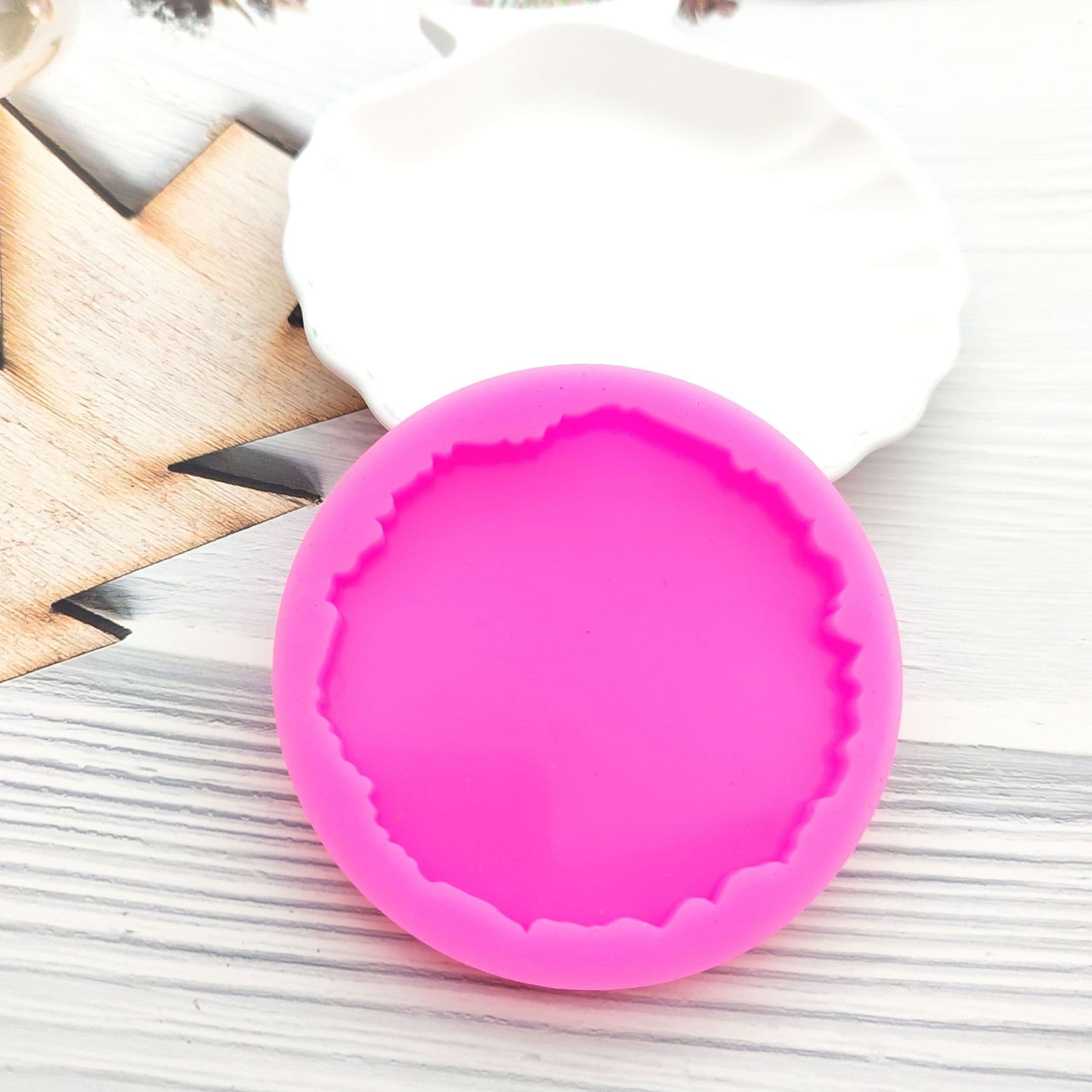 Cross-border Source Silicone Mold Irregular Coaster Blank Coaster DIY Epoxy Resin Mold Irregular Round Coaster
