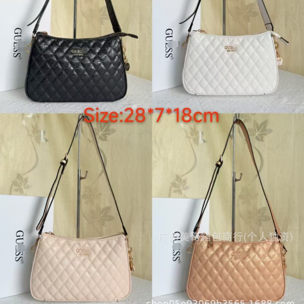 Cross-border Guess Home Foreign Trade New European and American Fashion Large Capacity Printed Chain Crescent Underarm Shoulder Handbag for Women