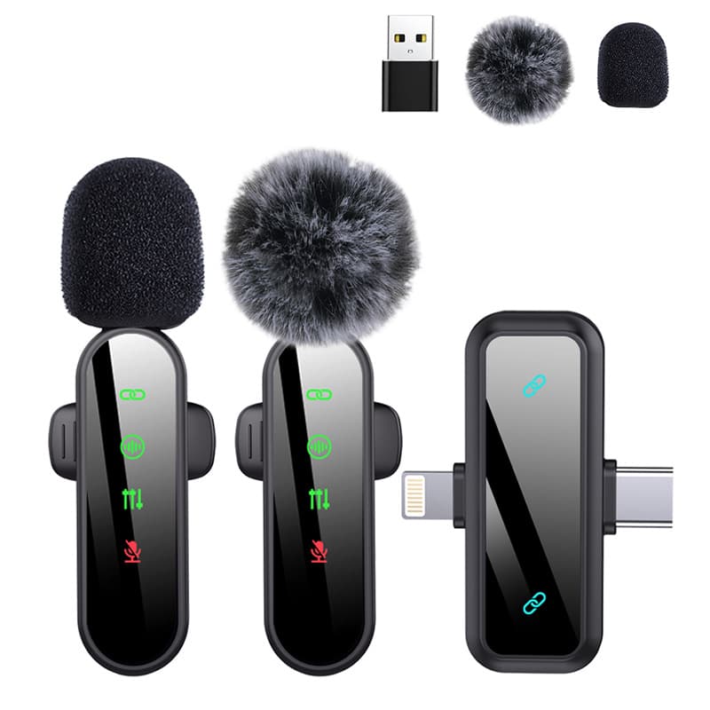 H19 New Private Model Wireless Lavalier Microphone Outdoor Mobile Phone Live Broadcast Radio Noise Reduction Interview Small Microphone