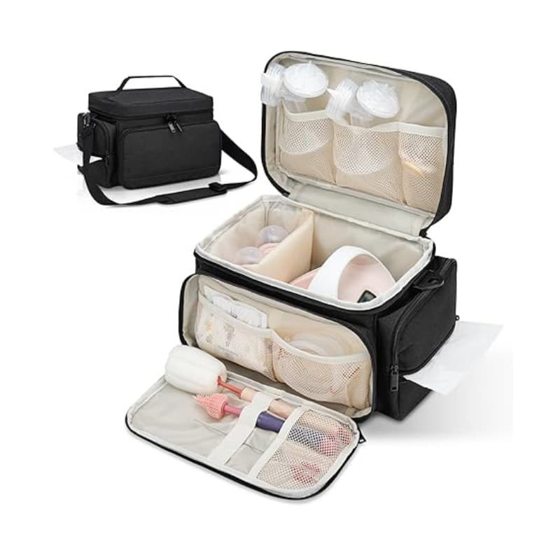 Trendy Single-Shoulder Breast Pump Bag Outing Maternity Bag Lightweight Large Capacity Mom Supplies Storage Pouch Crossbody Bottle Bag