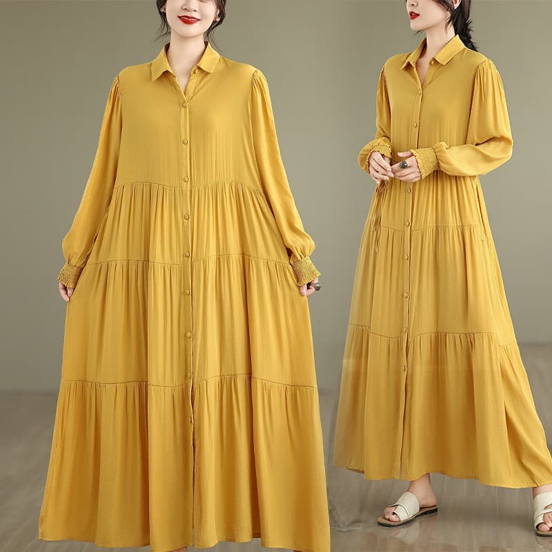 2025 Early Autumn New Plus Size Women's Loose Fitting Slimming European Style Long Dress 92001#