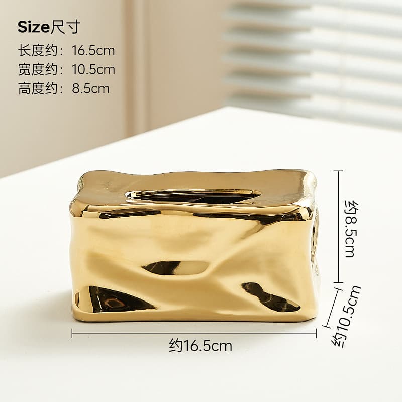 Creative Glacier Ceramic Tissue Box for Home Living Room Coffee Table Desktop Napkin Holder Light Luxury High-End Niche Paper Towel Box