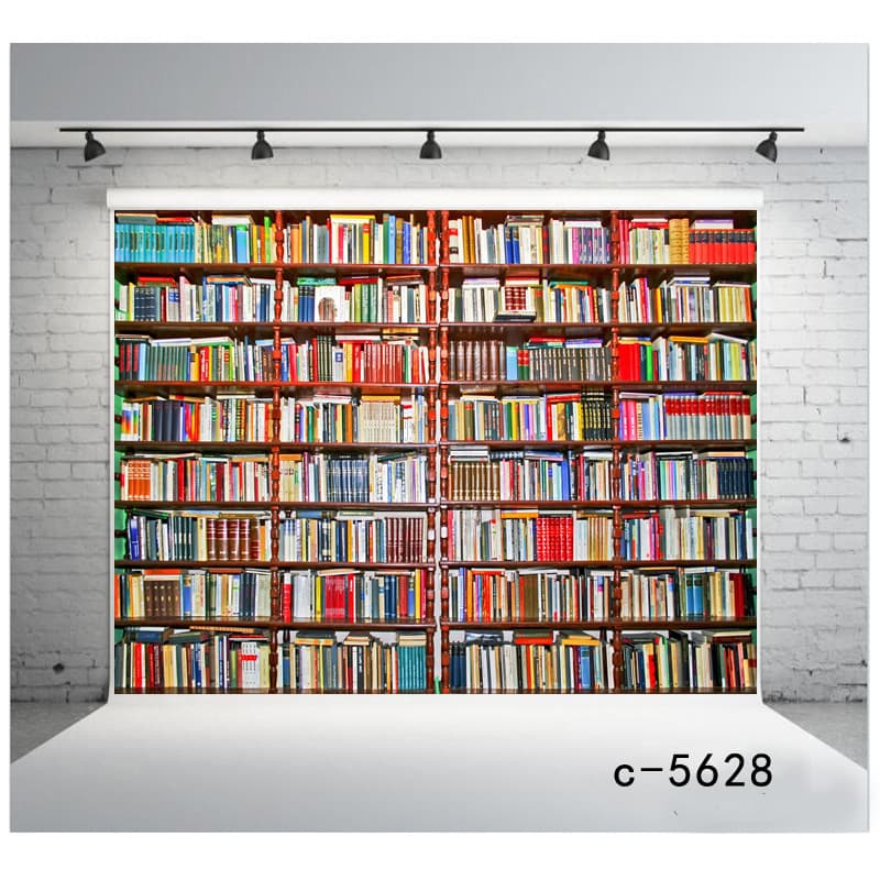 Amazon Birthday Background Banner Party Banner 3D Study Bookshelf Library Backdrop Festive Couplets