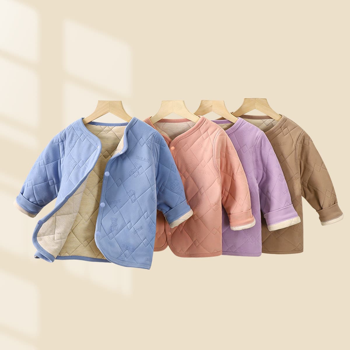 Children's school uniform artifact autumn and winter new three-layer quilted cotton cotton coat for boys with velvet and thickened inner layer for girls' cotton-padded jacket type A