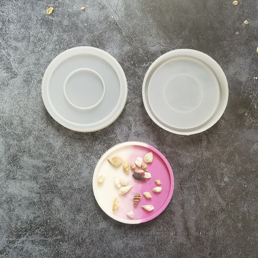 Epoxy Resin Round Coaster Small Silicone Mold DIY Cement Concrete Gypsum Jewelry Storage Tray 333