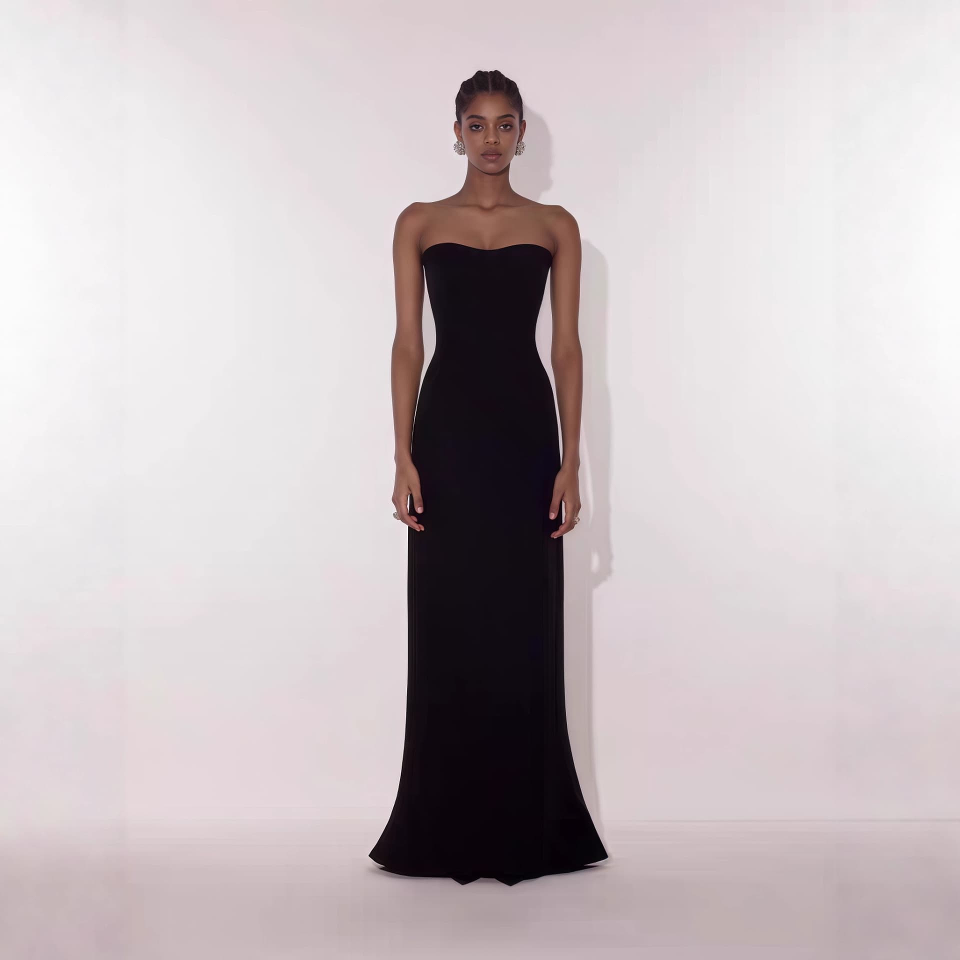 Amazon Cross-border European American Black Slim-fit Evening Gown Annual Party Women's Light Luxury Long Dress Strapless Mermaid Dress
