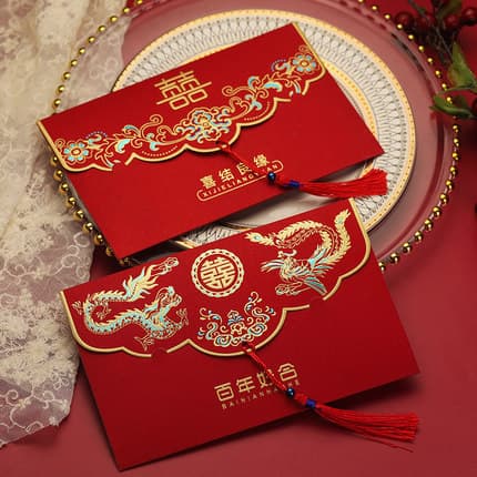 26 Invitations Wedding Invitation Printing Creative Wedding Invitation Chinese Retro Frosted Bronzing Wedding Invitation Printing