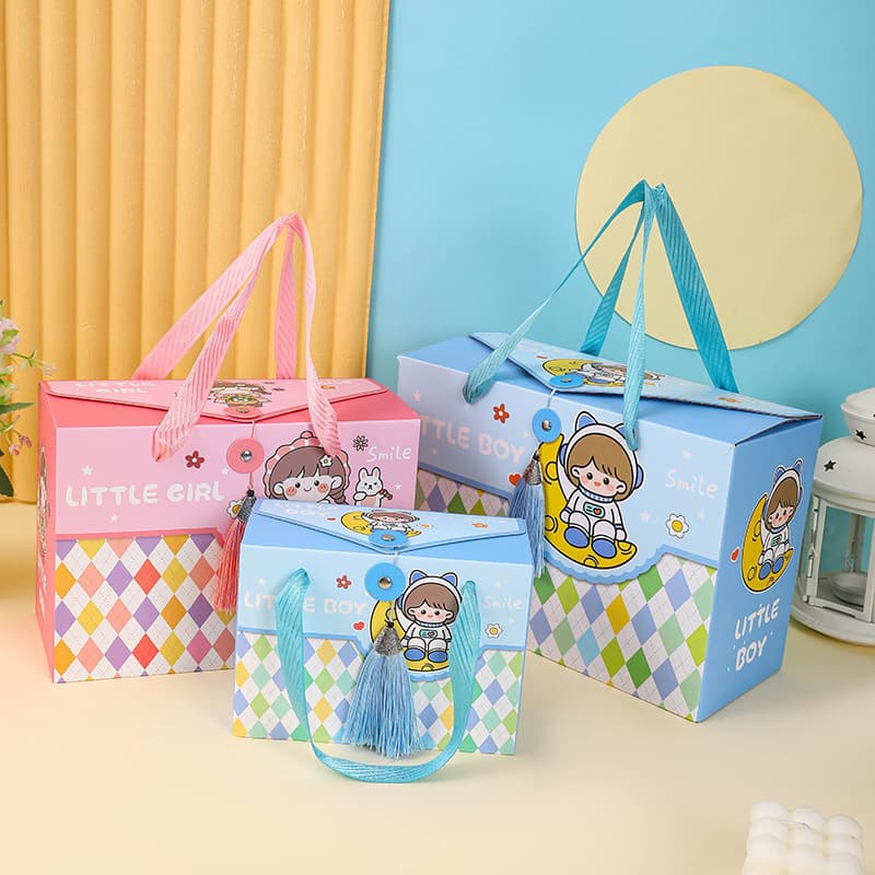 Baby's Birth Full Moon Return Gift Hundred Days Banquet One Year Old Accompanying Gift Birthday Candy Box Children's Gift Empty Gift Box Wholesale