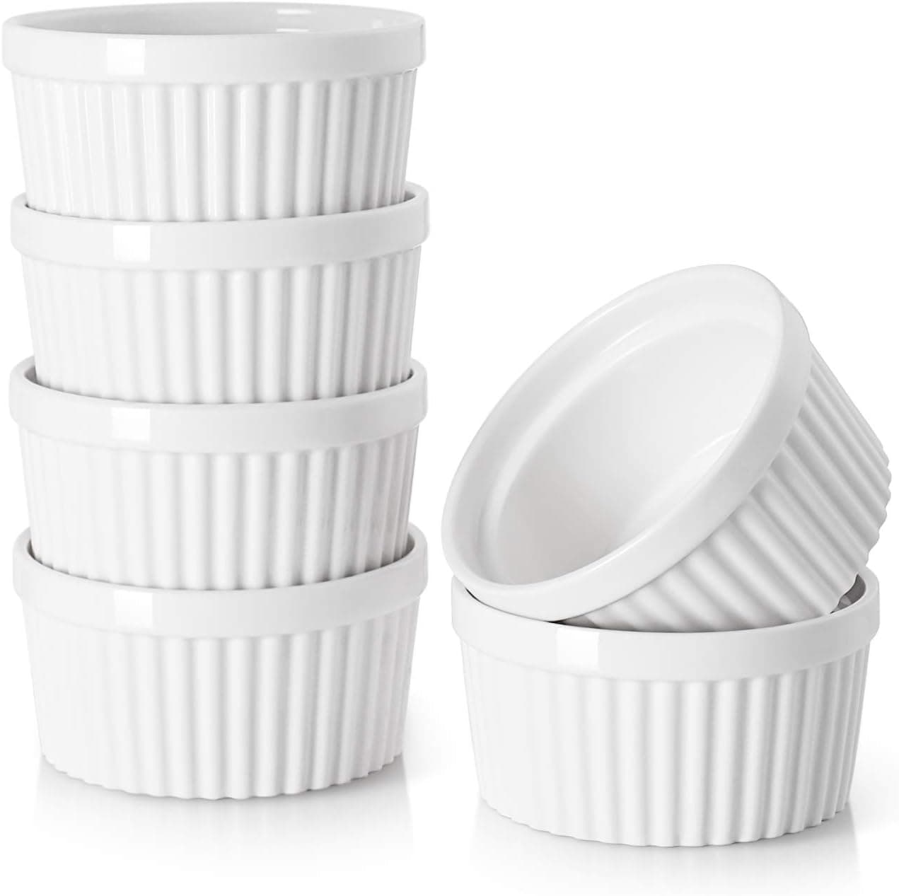 Factory Direct Supply Ceramic Egg Steaming Bowl Striped Bowl White Ceramic Baking Bowl Small Gratin Bowl Baking Supplies Wholesale Steaming Bowl