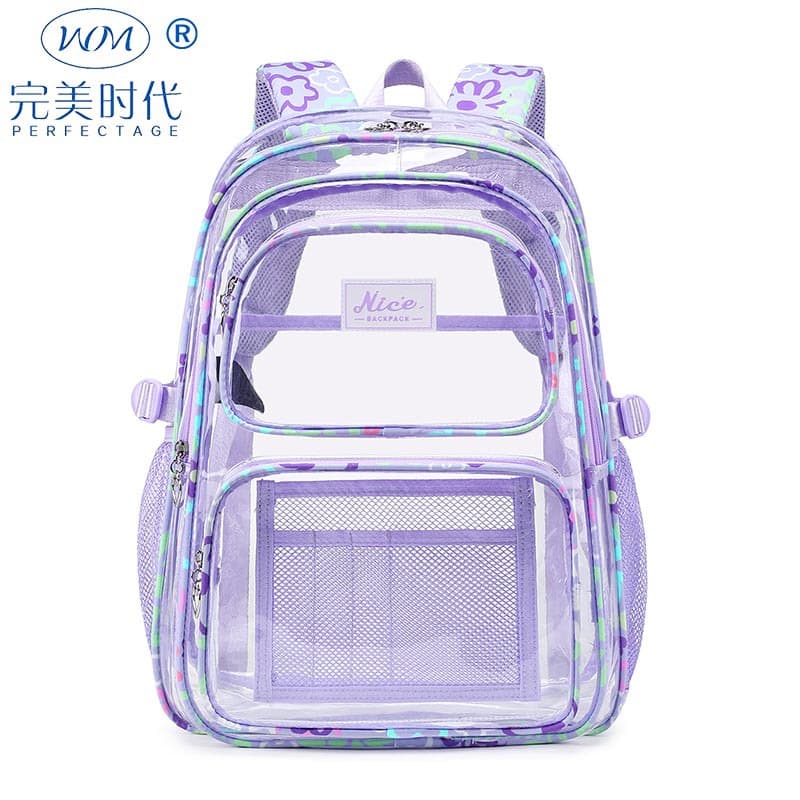 Amazon Best Seller PVC Backpack Student Large Capacity Transparent Bag Waterproof Beach Plastic Bag PVC Backpack