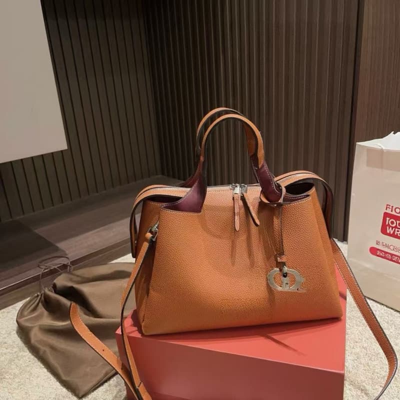 TOD Potato Ribbon Urban Commuter Tote Bag High-Quality Faux Leather Series Mother-Child Bag Handheld Shoulder Bag Crossbody Bag