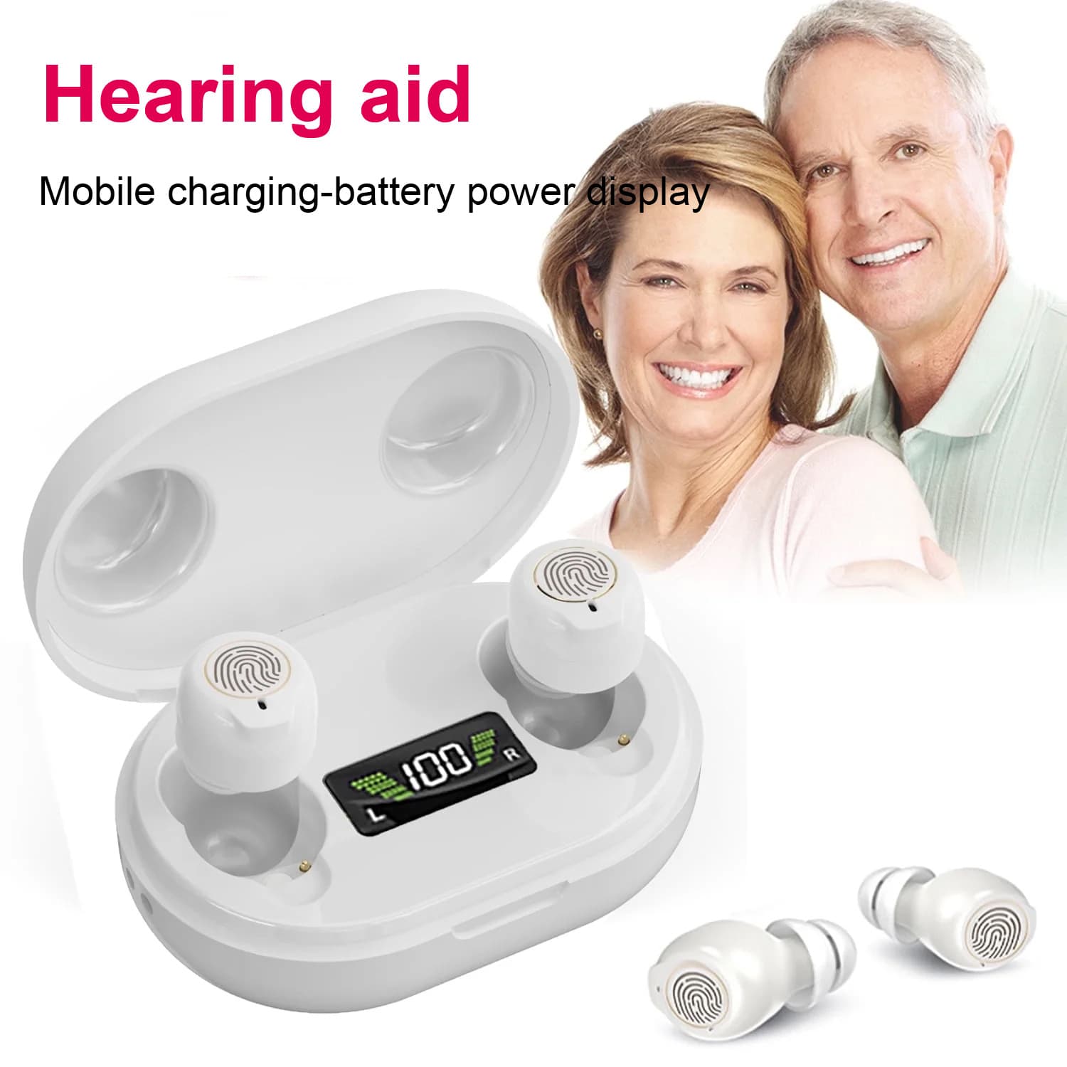 Cross-border Rechargeable Hearing Aid for Seniors Sound Amplifier Hearing Aids Sound Collector Digital Display Case Accessories