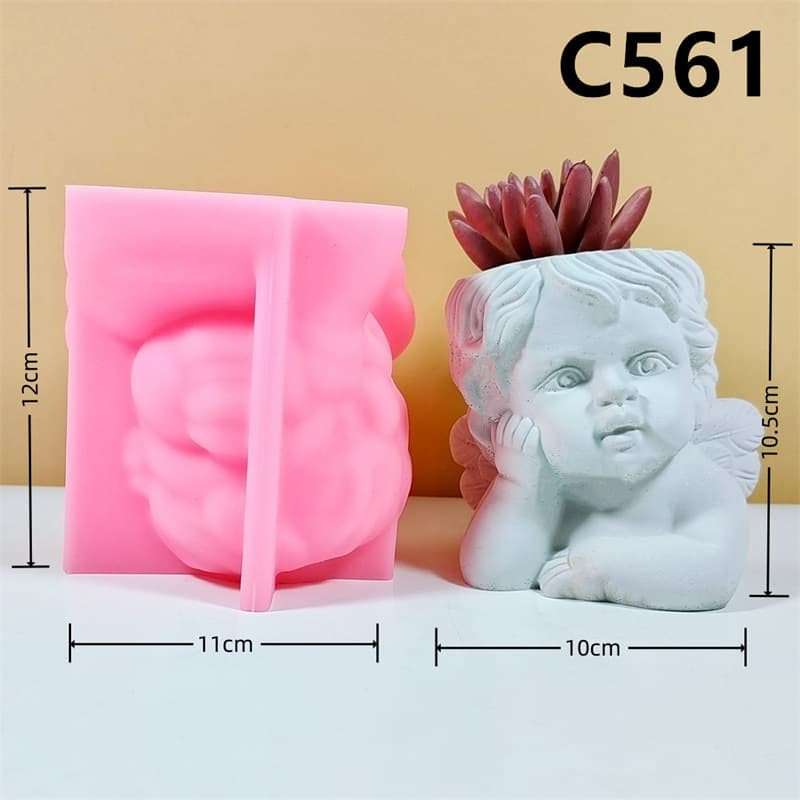 Angel Baby Succulent Pot Silicone Mold DIY Handmade Home Indoor 3D Decoration C561-562