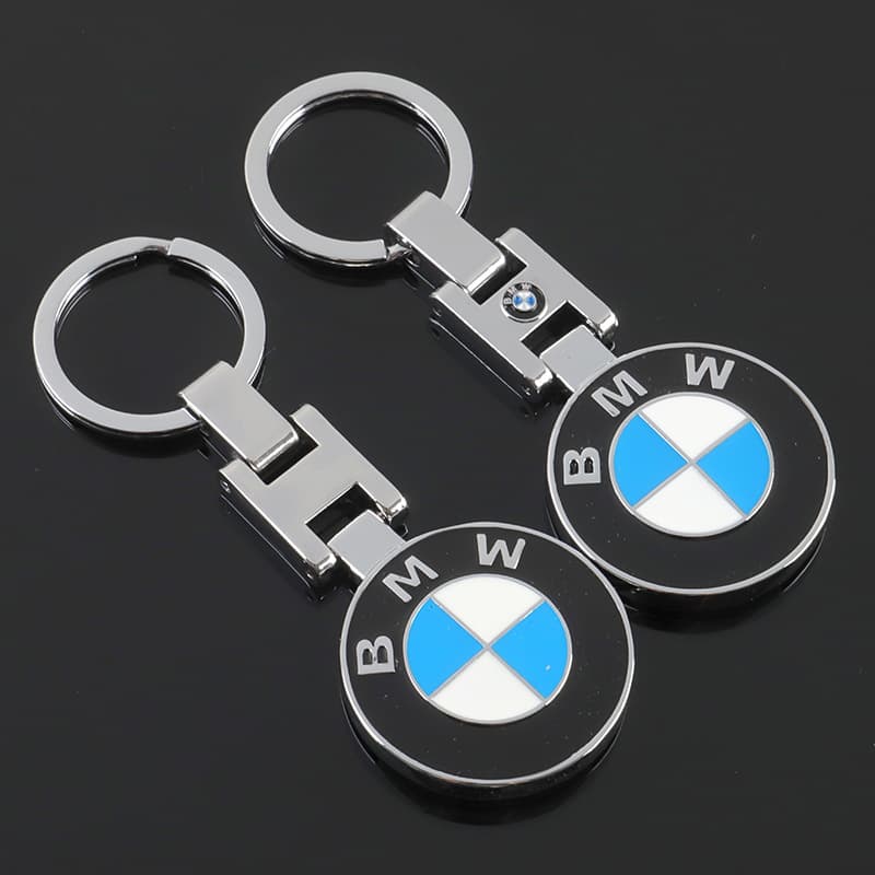 H-Buckle Double-Sided Enamel Car Emblem Metal Keychain Advertising Car Key Ring Chain Pendant Accessory