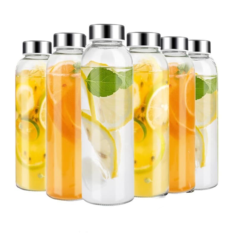 Custom Logo Transparent Cup Gift Set with Portable Handle and Cup Sleeve 500ml Glass Cup