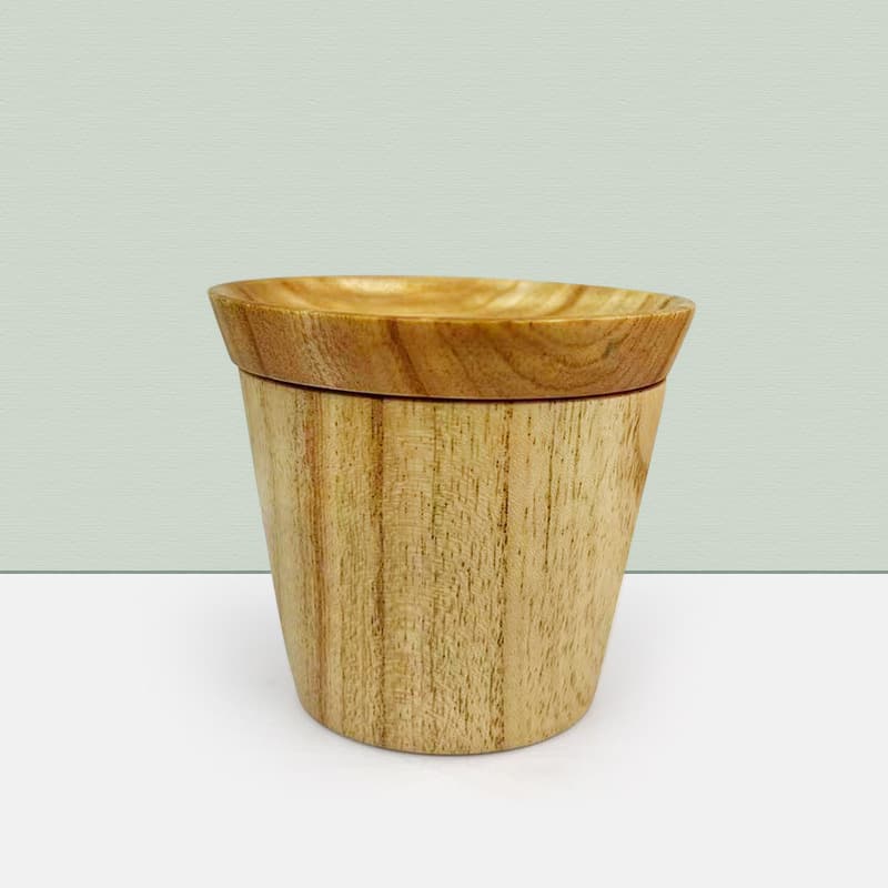 Japanese Style Wooden Cup, Solid Wood Tea Cup, Handcrafted Wooden Mug with Lid, Multifunctional Wooden Cup