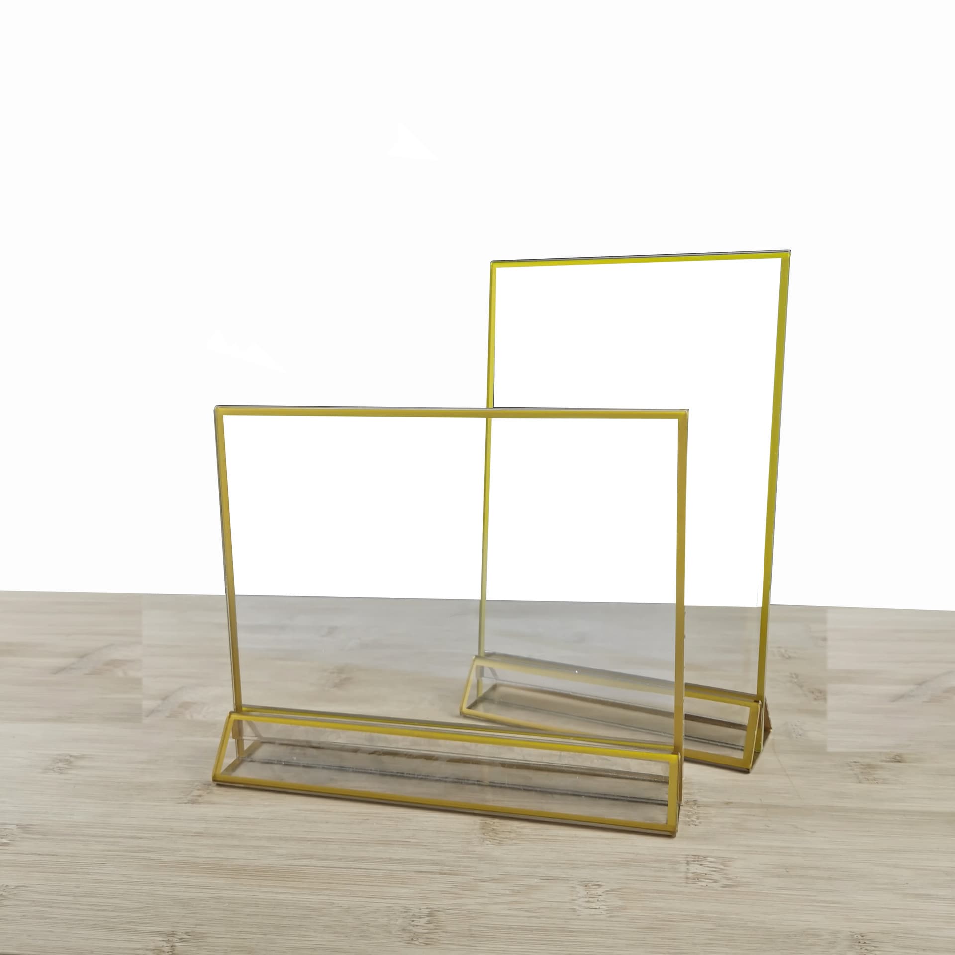 Wholesale new card-insert acrylic A5 A6 gold-edged table card combination desk sign double-sided transparent A4 display board