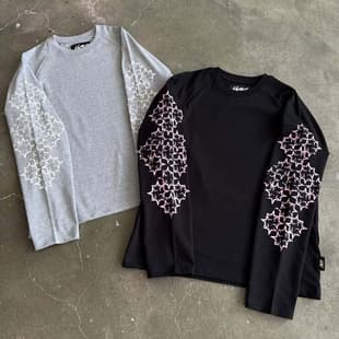 2025 European and American Cross-Border Letter Print Long-Sleeve High-Street Fashion Unisex Casual Long-Sleeve Y2K Top
