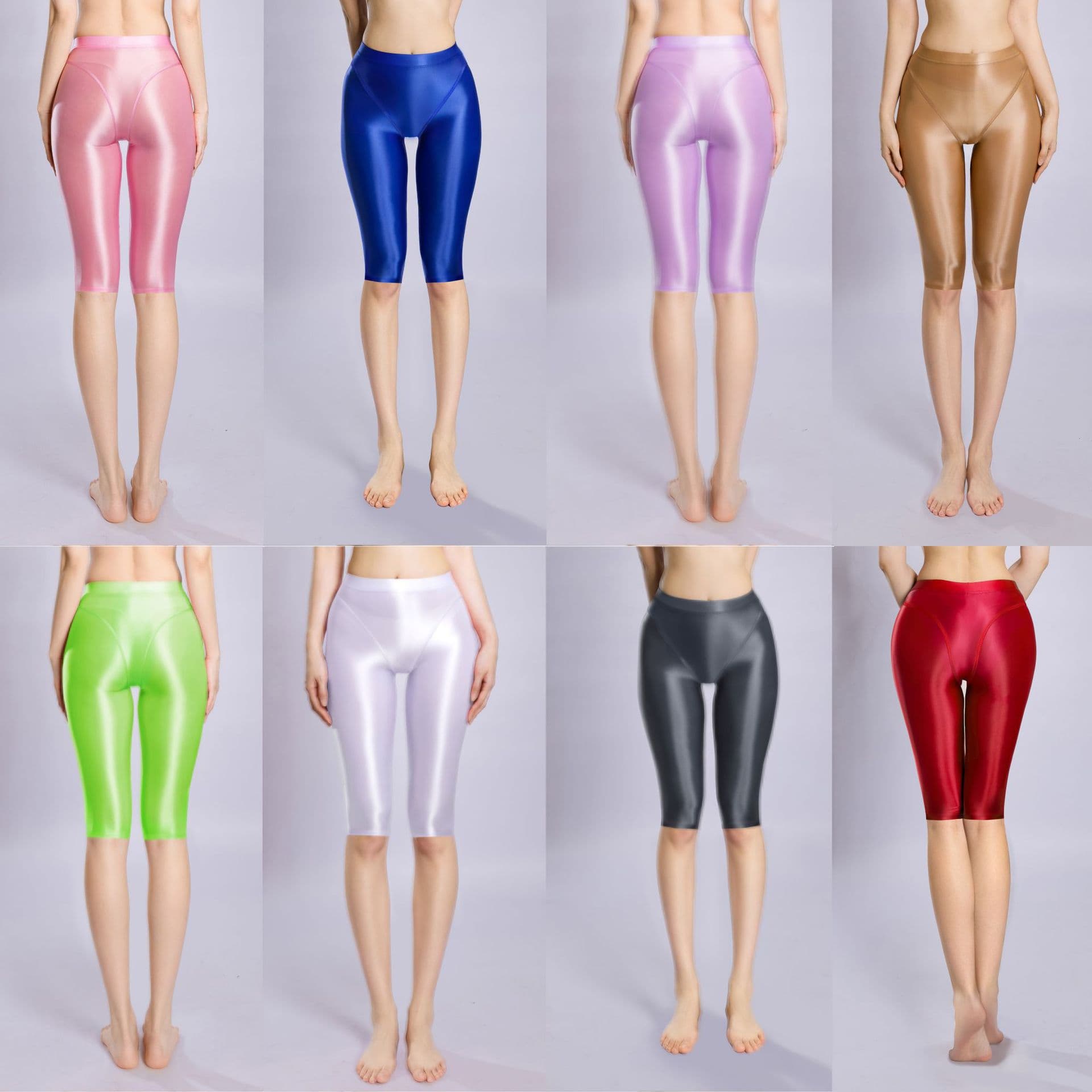 Sheer Shiny Silky Smooth Shorts Sexy Fake Panties Biker Shorts Amazon Cross-Border Plus Size 7212