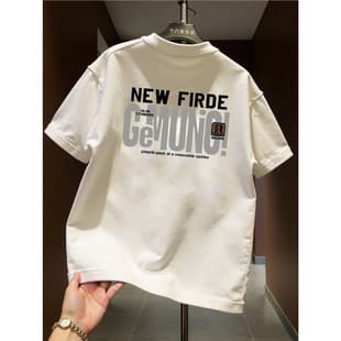 2026 New Short Sleeve T-Shirt Men Summer Loose Fit Trendy Simple Half Sleeve Top Casual Versatile
