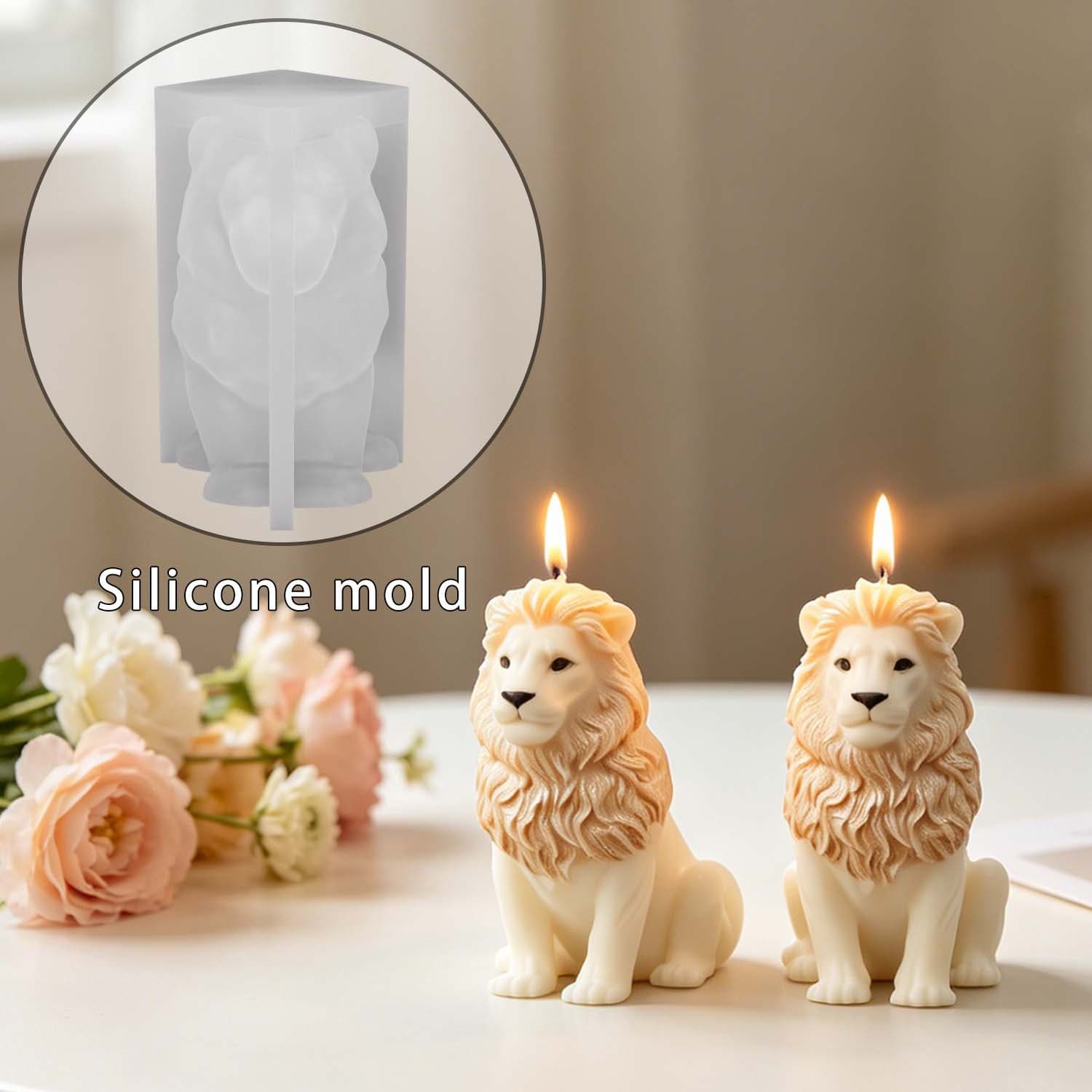 Sweet honey diy lion silicone mold 3D three-dimensional lion aromatherapy plaster candle glue mold cross-border