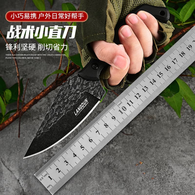 Wolf Shield Survival Knife Outdoor Camping Self-Defense Integrated Steel Multi-Functional Sharp High Hardness Portable Small Straight Knife