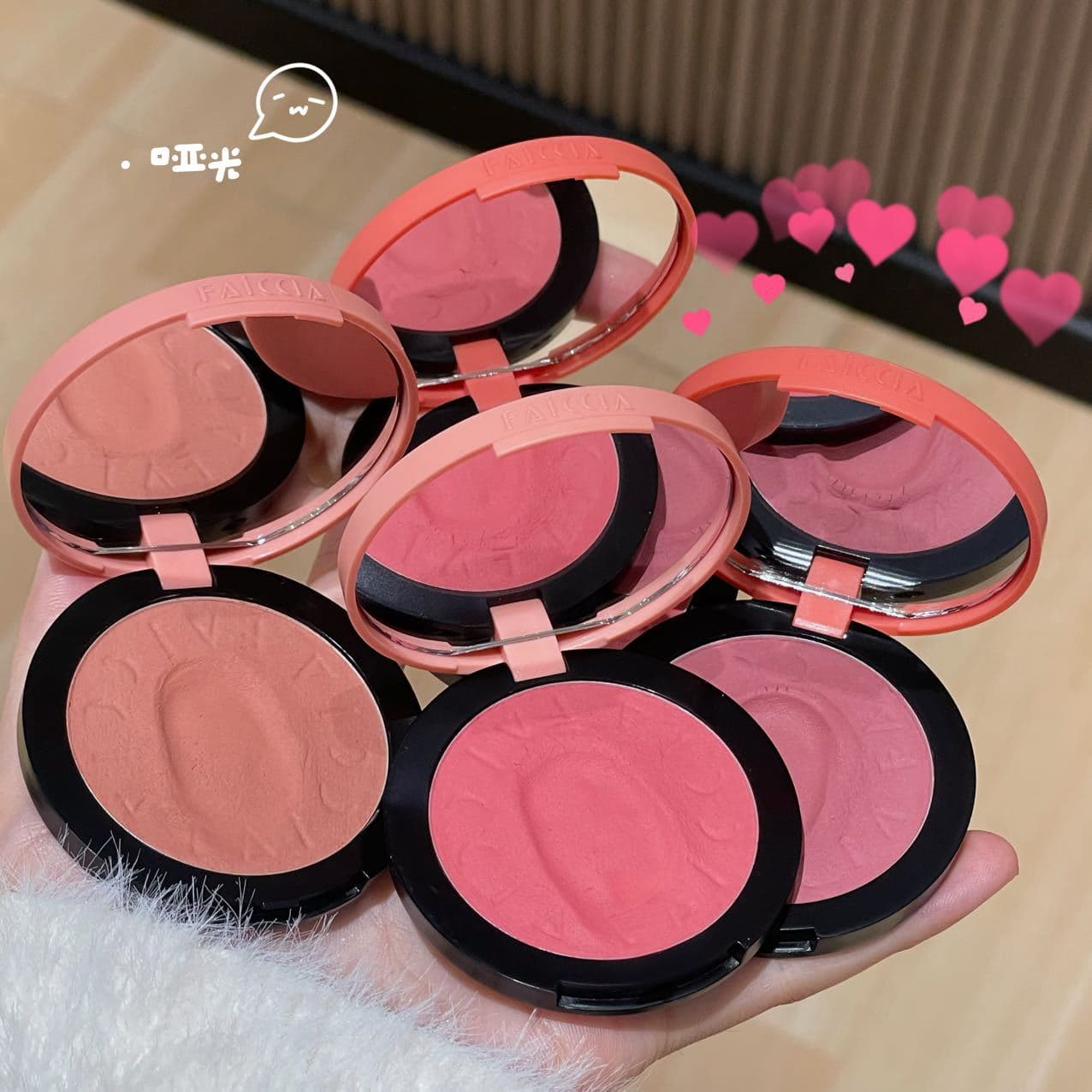 FAICCIA Tipsy Natural Blush Single-Color Blush Powder Soft and Silky Texture Easy to Blend Flattering for Yellow Skin Tones Brightening Atmosphere Makeup