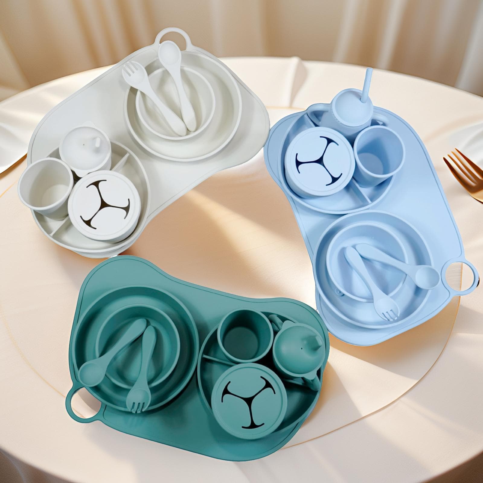 Cross-border infant and child feeding tableware set baby plate feeding bowl baby feeding bowl bib placemat set feeding