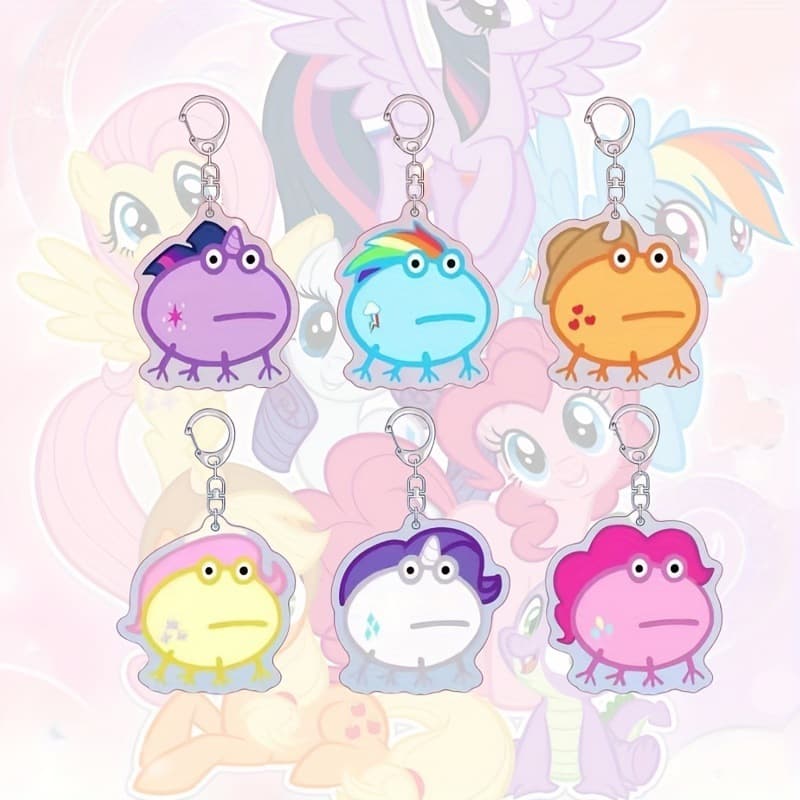 My Little Pony 2D Flat Acrylic Cartoon Keychain Fashion Backpack Pencil Case Lunch Bag Accessory Decoration