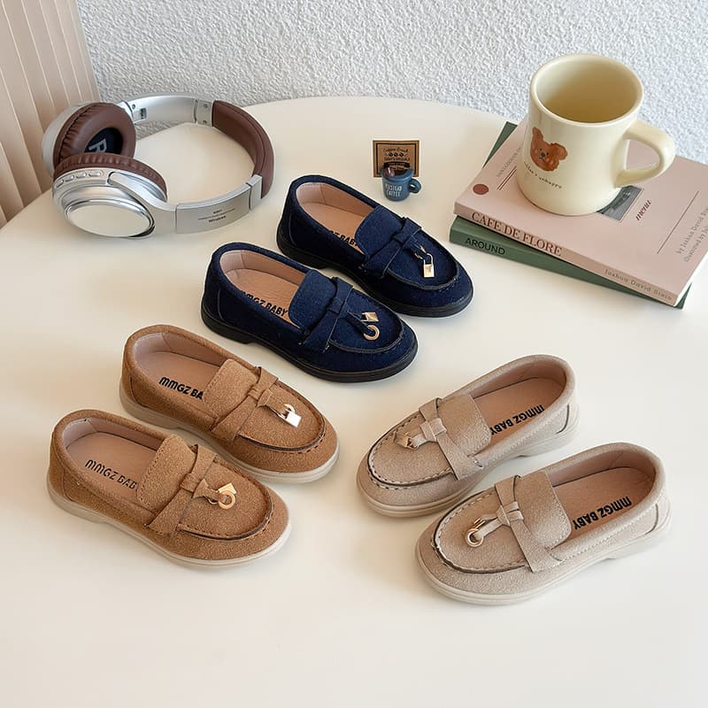 2026 Simple New Style Children's Fashionable Versatile Loafers for Girls, Medium and Large Kids, Small Leather Shoes, Summer Baby Casual Shoes