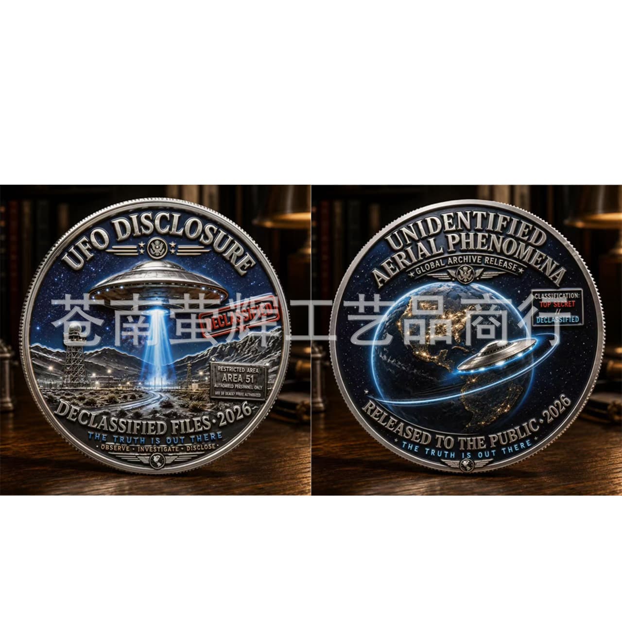 2026 New UFO Cross-Border Commemorative Coin Alien Series Metal Commemorative Medal Amazon Foreign Trade Source Wholesale