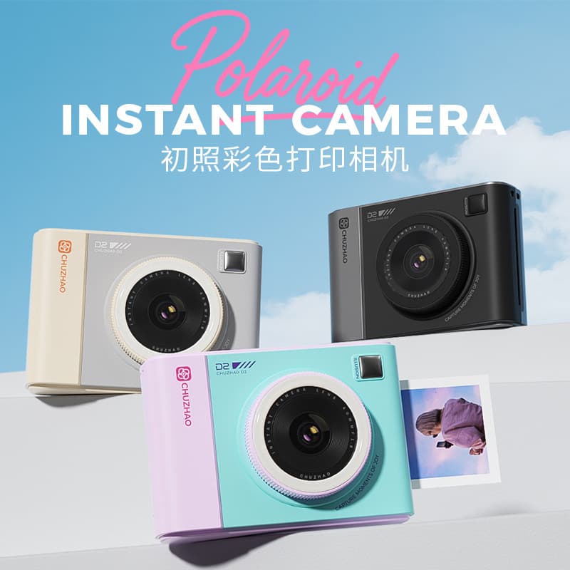 First Photo Polaroid Camera for Girls, Cute Mini Film Camera That Produces Colorful Photos Directly, Girlfriend’S Birthday Gift
