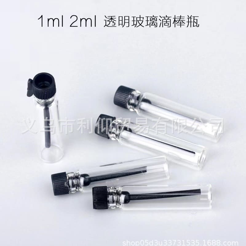 1~3ml Transparent Glass Dropper Essential Oil Bottle, Sample Perfume Bottle, Perfume Tester Bottle Wholesale
