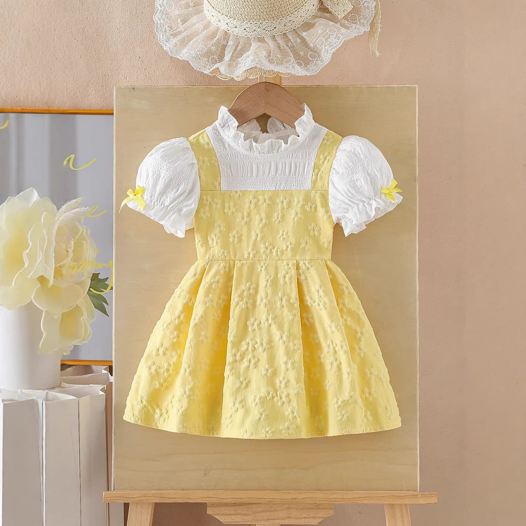 Cross-border baby girl dress summer new fake two-piece fashionable European and American style little girl half-sleeved dress