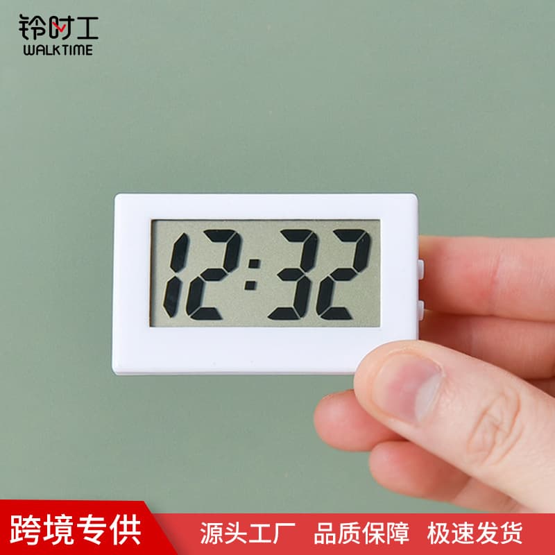 Japanese minimalist desktop clock, mini triangle style, DIY creative digital desktop clock for home use, student exams, silent mode.