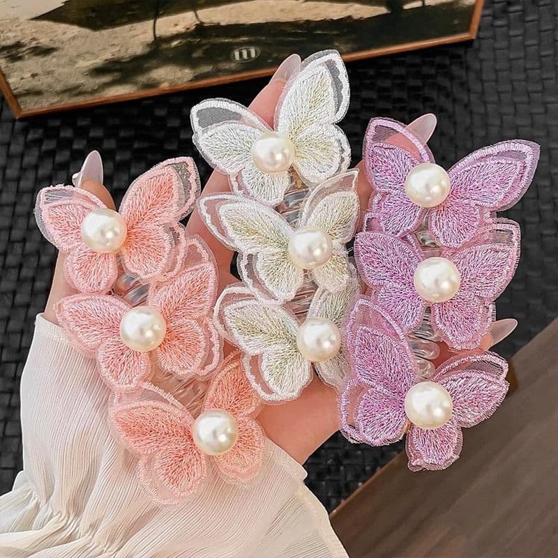 Cute butterfly telephone cord hair tie for little girls, Korean style bubble braid hair tie, baby sweet hair rope