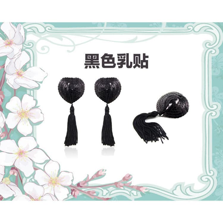 Lingerie Accessories Heart Silicone Breast Stickers Tassel Heart Sequin Lingerie Nipple Covers Lace Nipple Pasties