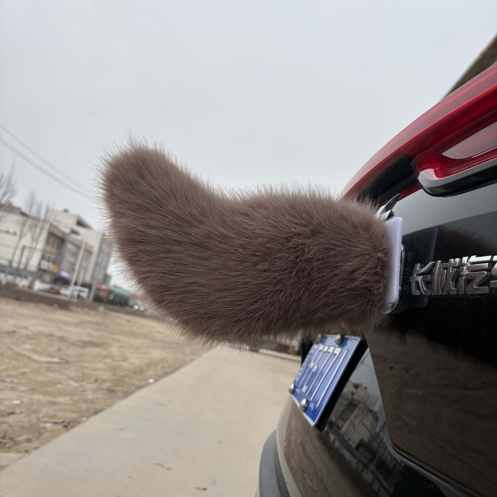 Faux Fox Fur Electric Tail Decoration Electric Wiggling Small Tail Car Modification Accessories