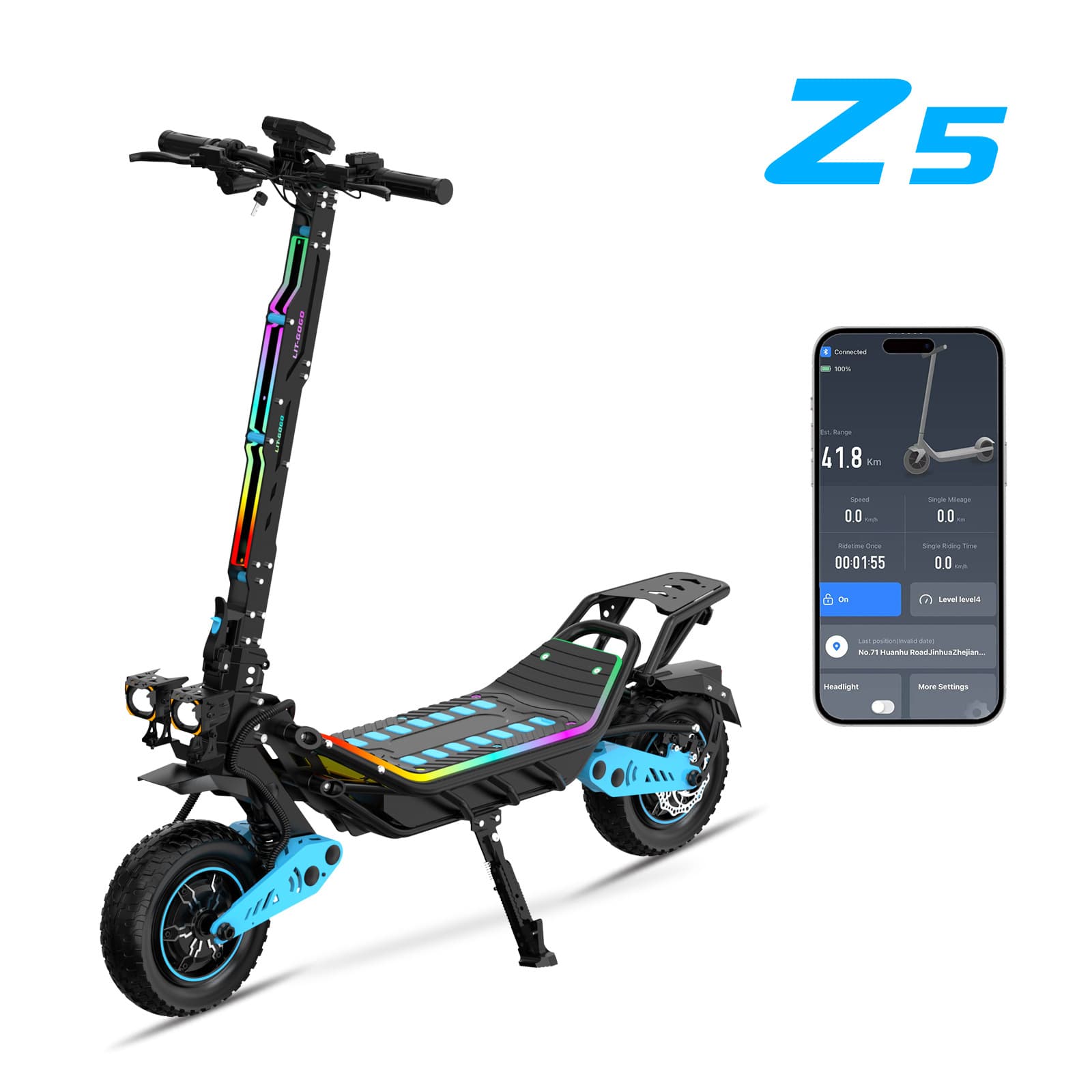 Cross-border wholesale 12-inch off-road dual shock absorption electric scooter adult foldable commuter Z5