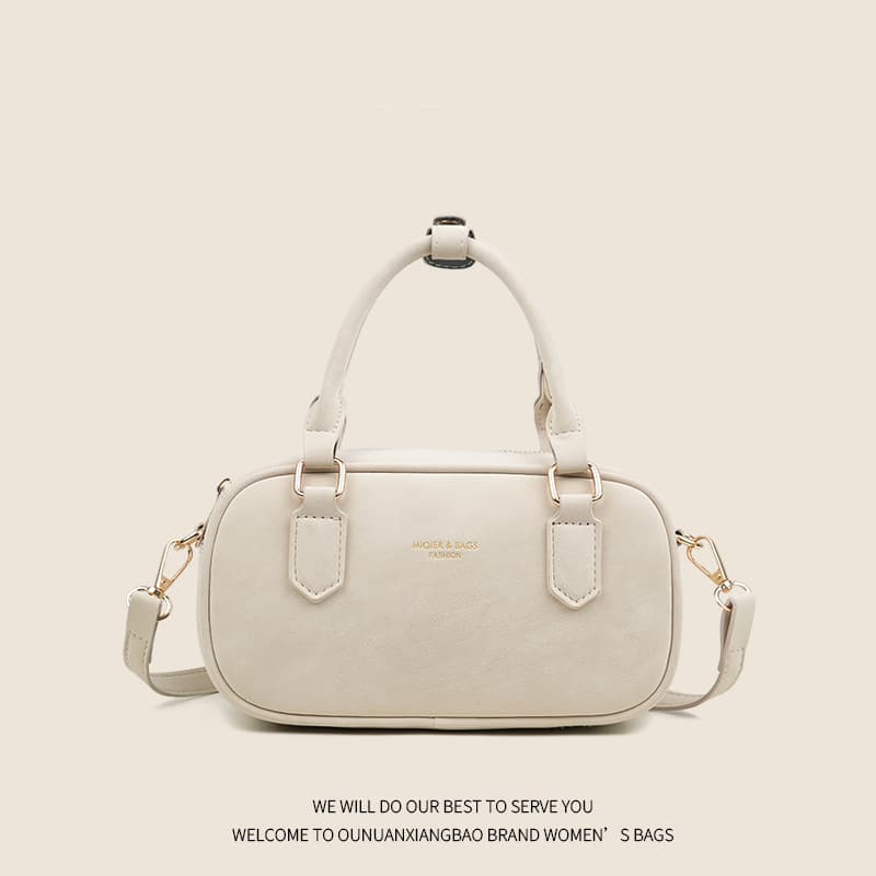 Vintage Handbag for Women 2026 New Trendy Crossbody Bag Elegant Textured Bowling Bag Lady Handbag