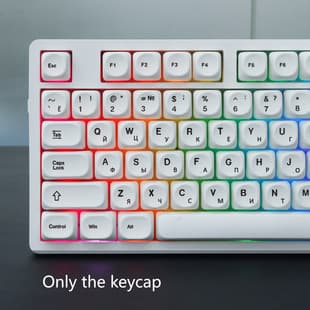Apple Style Keycaps MAC Minimalist White Simple Style Russian Small Full Set Mechanical Keycaps MOA Height PBT Material